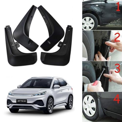 Image of Oshotto (O.E.M Fitting Cup Type) Mud Flap /Splash Guard Compatible with BYD ATTO 3 (Set of 4)