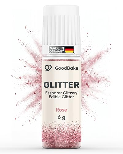GoodBake Essbarer Glitzer Rosa 6g | zuckerfrei & geschmacksneutral | Glitzer für Getränke Cocktails Torten mit Lebensmittelfarbe Pulver | Made in DE | Edible Glitter | Glitzerpulver essbar