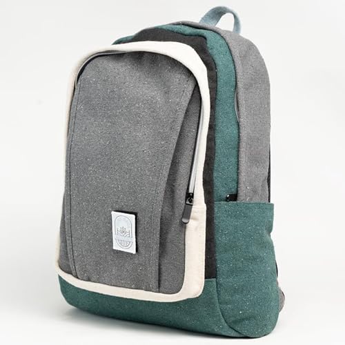 DIME BAGS Large Backpack Made with 100% Nepali Hemp, Roomy Storage with Multi-Compartments & Hidden Pocket, Adjustable Shoulder Straps, Unisex Bag for Travel & Daily Use, Naturals Pioneer (Ash)2