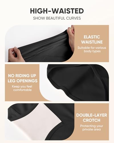 Image of Women's Cotton Underwear High Waisted Post Partum Soft Panties 4 Pack