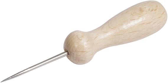 Rayher 6110000 Prickelnadel mit Holzgriff Gesamtlänge 83 cm Holzgriff 5 cm Nadellänge 33 cm 1 Stück für Durchstecharbeiten mit Papier basteln mit Papier und Nadel Beige