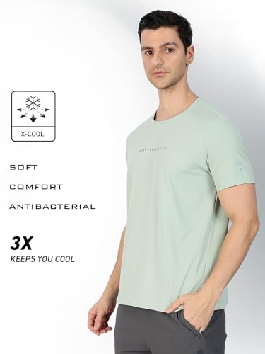 Image of XTEP Men's Ice-Cooling Running T-Shirt | Anti-UV, Quick-Dry, Antibacterial, Polar-Ice Fiber | Activewear for Gym & Running