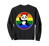 ¡Este lindo diseño gráfico de panda viene con una puesta de sol retro de arco iris para mostrar el apoyo de los amigos LGBTQ y la familia bisexual del orgullo gay para su desfile del orgullo local!