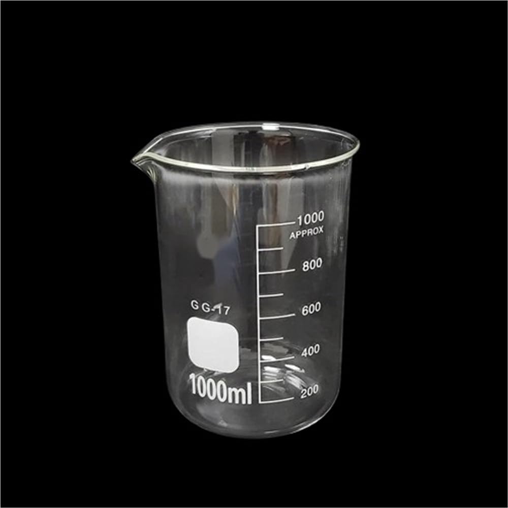 Becherglas mit niedriger Form und hohem Borosilikatgehalt, Behälter für die Schulchemie, Laborgeschirr für Experimente, 25 ml bis 2000 ml, 1 Stück (300) (1000)