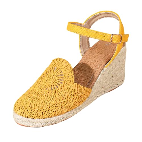Sandales compensées espadrilles d'été en dentelle, l'élégance d'une chaussure raffinée