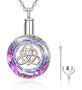 Asche halskette 925 sterling Silber keltische knoten halsckette f ür asche Kristall urn halskete ...