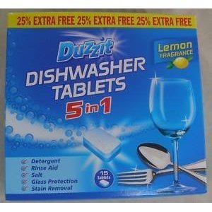 Duzzit Dishwasher Tablets 5 in 1, Lemon Fragrance by Duzzit