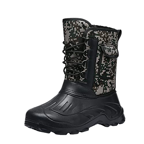 Men's Snow Boots Waterproof Work Anti-Slip Fur Lined Casual Outdoor Sneakers Winter Keep Warm Classic Shoes for Men