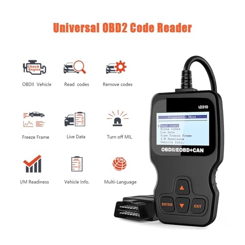Escáner OBD2 AD310 y lector de códigos para coche con función de prueba de batería integrada 5