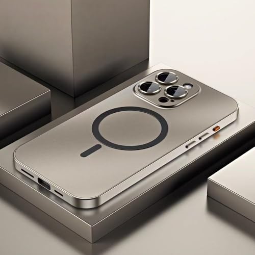 iPhone 16 Pro Max 15Pro 14 13 12�p�t�@�b�V�����A���~�j�E�����^���}�O�l�b�g�P�[�X���C�����X�[�d�K���X�����Y�o�b�N�{�[�h�J�o�[�A�`�^���S�[���h�AiPhone 16 Pro�p