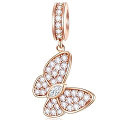 Rose Gold Sparkling Butterfly Charm