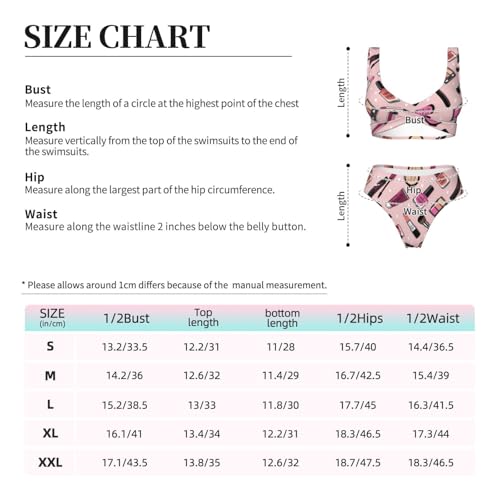 Bikini deux pièces imprimé cosmétique pour femme moderne idéal pour la plage - 3