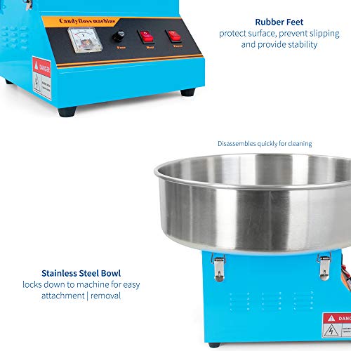 Image of VIVO Blue 1030W Electric Cotton Candy Maker, CANDY-KIT-1B