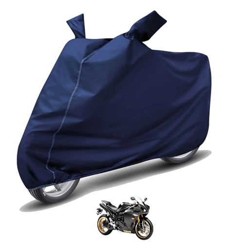 Image of Auto Hub Waterproof Bike Cover Compatible with Yamaha YZF R1 Dustproof, UV Protection Two Wheeler Bike YZF R1 Cover - Blue
