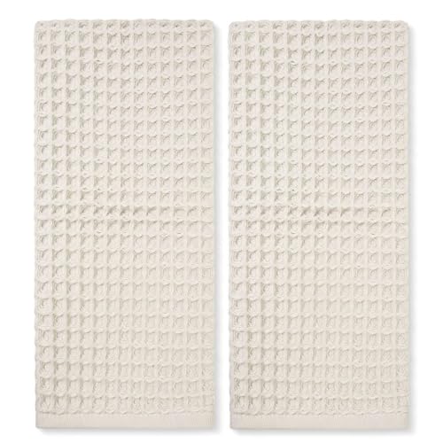 Jacquotha Waffle Hand Towels 2-Piece (Mist White) Cotton Quick Dry Lint Free 13 x 29