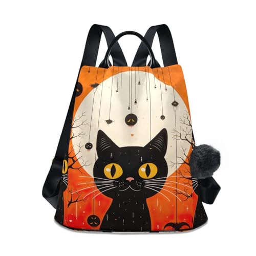Mochila de gato negro para mujer que acompaña tus viajes con estilo alegre y divertido