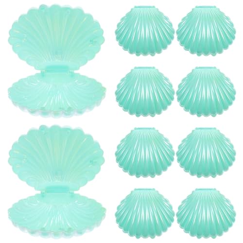 Healeved Pearl Colored Shell Candy Boxes 30 Pack Mini Seashell Party Favor Containers for Wedding Birthday Jewelry Storage Ocean Theme 3.58X3.03X1.77 Inch