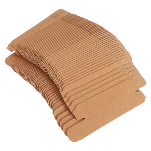 FUOYLOO Cajas Kraft para Envolver Bálsamo Labial 50 Unidades Pequeñas 2x2x8.5 Cm Papel Kraft Natural para Embalaje Manualidades y Almacenamiento de Lápiz Labial