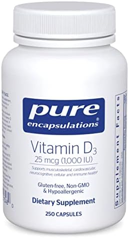 Pure Encapsulations Vitamin D3 25 mcg (1,000 IU) | Supplement to Support Bone, Joint, Breast, Heart, Colon and Immune Health* | 250 Capsules