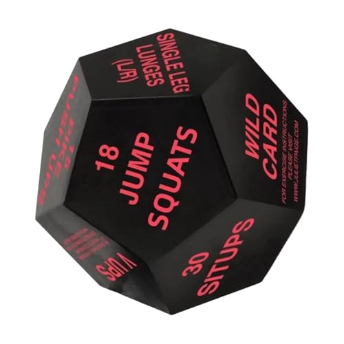 Übungswürfel für Erwachsene – 12-seitiger tragbarer Fitnesswürfel – Spielwürfel für Frauen, Training, Sport, Kniebeugen, Spiel, Sportler, Fitnessstudio, Zuhause
