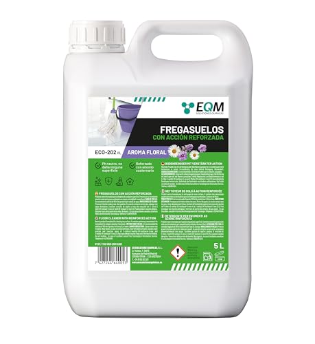 EQM - ECO- 202 - Fregasuelos con Acción Reforzada - 5L - Alto poder desengrasante y desodorizante - Para toda clase de superficies - Aroma floral