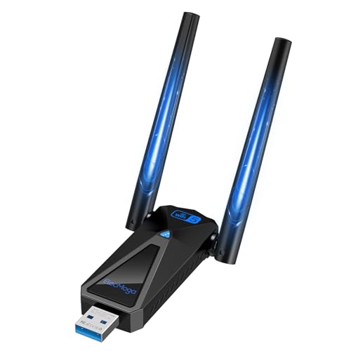 ElecMoga Adaptador WiFi USB 1300Mbps, 5dBi Antena WiFi, Receptor