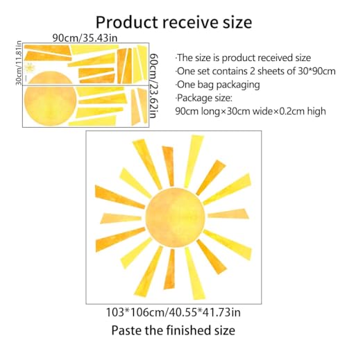 Vinilos Decorativos de Sol Boho Acuarela 41.73x40.55 in miniatura 6