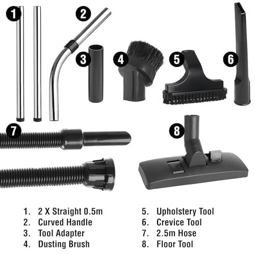 Qualtex Hose Accessory Tool Kit Compatible with Numatic Henry Hetty Rucksack Vacuum Cleaners, 32 mm