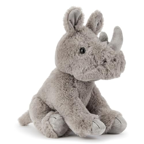 Zappi Co Robin Le Jouet en Peluche Rhinocéros (22cm) Ami à Cornes - Doux, Moelleux, 100% Recyclé - Puissant Ami Africain