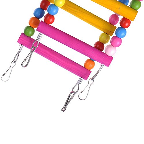 H?lzerne breiladder, speelgoed voor V?gel, papegaaien, zittafels, nimfensittiken, arari's, grijspapegaaien, cacadus… - Afbeelding 7