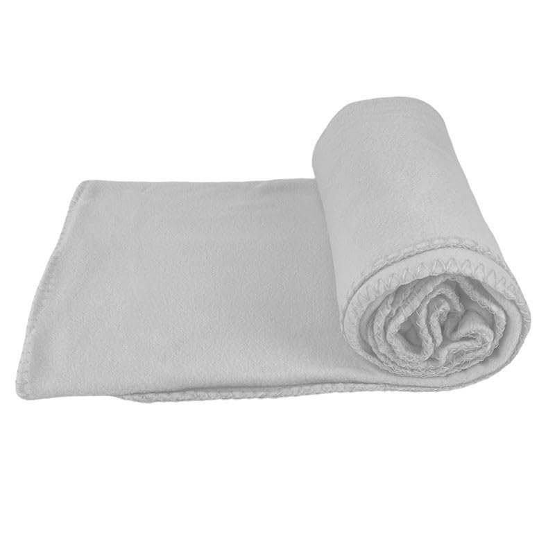Rufino Díaz Cheap Polar Sofa Blanket Smooth - Silver, 120x160 cm