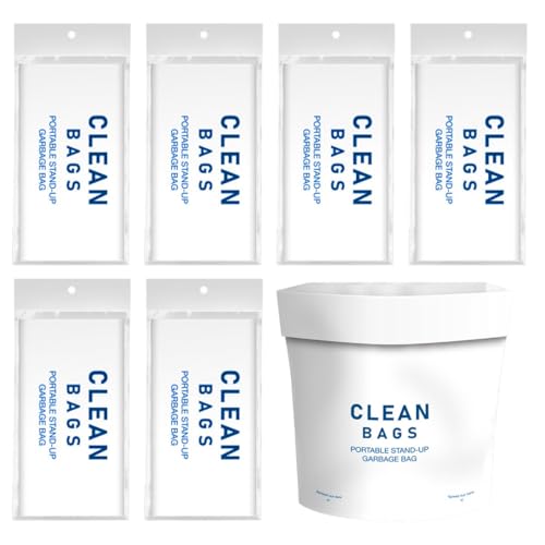 YoRise 60PCS Disposable Car Trash Can Bags, Leakproof Self-Adhesive Hanging Car Garbage Bag, Waterproof Portable Mini Trash Bags for Cars, Bedrooms, Offices, Kitchens, Camping (White)