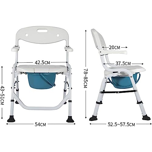 Chaise de toilette pliable et réglable avec seau amovible - Charge 150 Kg - 3