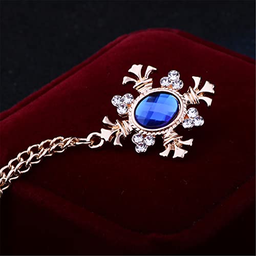 Image of 2PCS Long Chain Brooch Crystal Tassel Brooch Pin Gem Brooch Fashion Scarf Tie Pins for Women Men Wedding