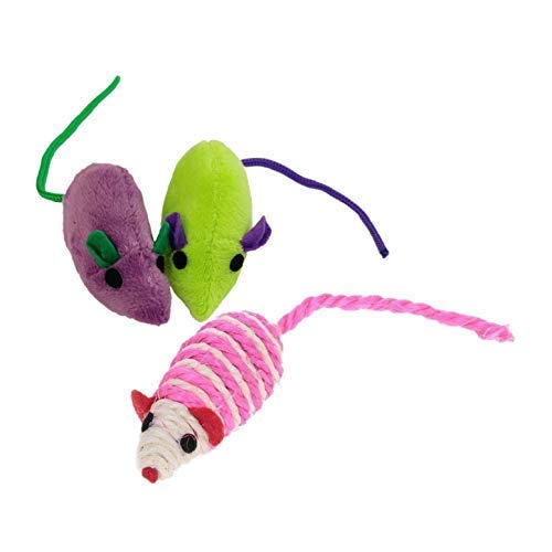 RvPaws Combo of Soft Plush Mouse and Sisal Rope Rattle Scratcher Molar Toy with Colorful Tails for Cat (B09J29KR1T) Amazon Price History, Amazon Price Tracker