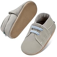 IceUnicorn Krabbelschuhe Baby Jungen Mädchen Lauflernschuhe Baby Weicher Leder Babyhausschuhe Kleinkind Babyschuhe(Graublau JD, 12-18 Monate)