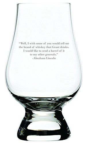 Abraham Lincoln Quote Etched Glencairn Crystal Whisky Glass