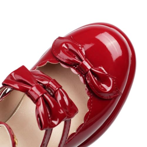 DINTAHA Bow Chunky Mary Jane Platform Shoes Kawaii Goth Lolita Dress Shoes3