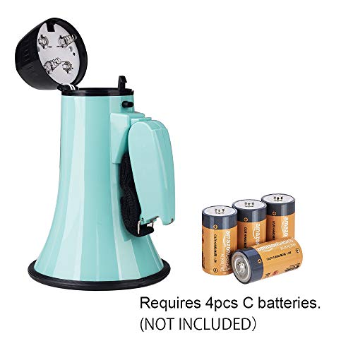 Mymealivos Portable Megaphone Bullhorn 20 Watt Power Megaphone Speaker Voice And Siren/Alarm Modes With Volume Control And Strap (Teal)… #TOP4