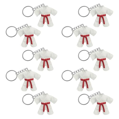 FOMIYES 10 Piezas Llavero Acrílico Diseño de Traje de Taekwondo para Estudiantes, Ligero y Versátil, Adecuado para Celebraciones Escolares Tirador de Cremallera