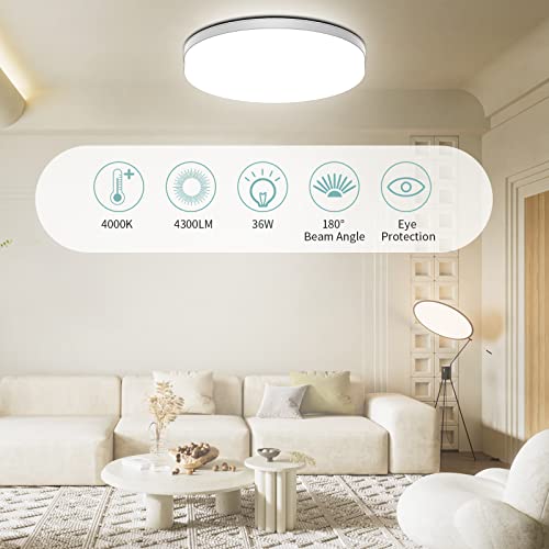 MGEELED Deckenlampe LED Deckenleuchte, 36W 4000K 4300LM IP44 Wasserfest – Ansicht 2