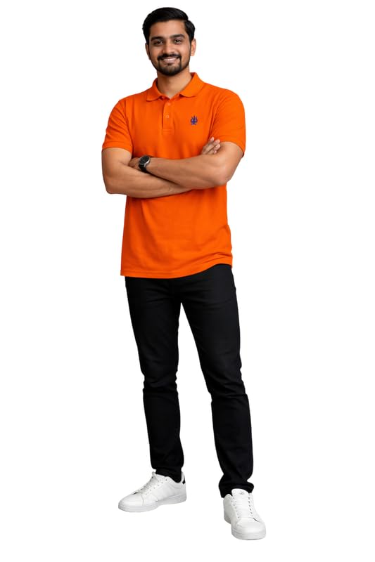 Duranit Cotton Regular Fit Half Sleeve Trishul Polo Neck T-Shirt for Men | Stylish & Comfortable | Ideal for Casual Outings, Parties, Travel, Gym, Sports, Daily Use & Gifting-picture-49