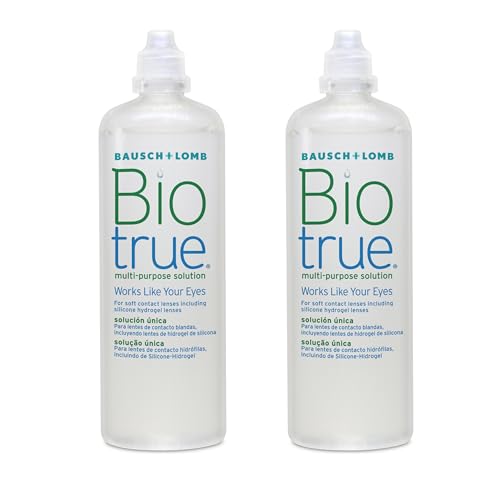 Biotrue Multi-Purpose Contact Lens Solution, 2x 300ml - Cushions & Rehydrates Soft Contact Lenses for Comfortable Wear - Condition, Clean, Remove Protein, Disinfect & Rinse - With Lens Case, Pack of 2