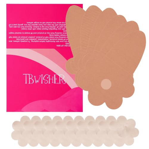 Tbwisher Boob Tape for Breast Lift Boobytape - 3 Pairs Sticky Body Tape for Push-up Shape for Breast Support Lift 5 pairs Nipple Protector covers (Beige F-G-H)