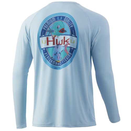 T-shirt manche longue de pêche HUK Marolina Vc Ls bleu glacé XXL pour homme