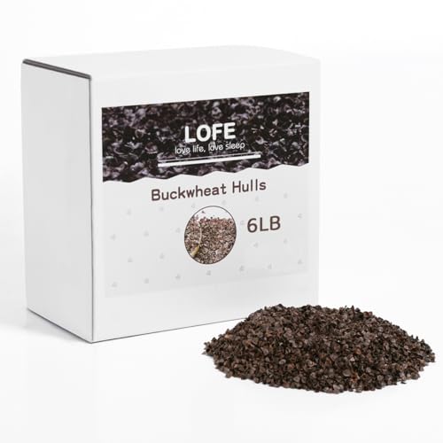 LOFE Common Buckwheat Hulls - 6 LBS Buckwheat Pillow Fillings 100% Organic Buckwheat Groats Stuffing Bulks