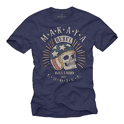 Camiseta moto MAKAYA con diseño de calaveras para rutas de enduro y uso casual