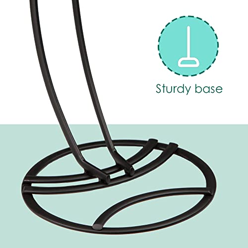 Home Basics Steel Banana Tree Holder Stand, Rust Resistant, Prevents Bruising, Circular Base, Black Satin Finish #TOP3