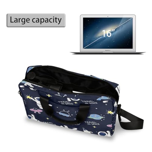 Bolso para portátil con tema espacial, 16 pulgadas, resistente al agua miniatura 4
