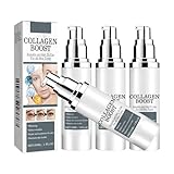 QPJUVC Kollagen-Booster-Serum für das Gesicht, Anti-Falten- und Straffungsbehandlung mit Hyaluronsäure, Vitamin C und Peptiden, feuchtigkeitsspendendes und aufhellendes Anti-Aging-Gesichtsserum (4)
